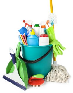 Collection from tools for cleaning in a bucket